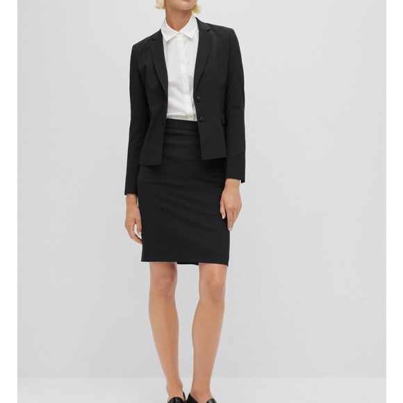 HUGO BOSS PENCIL SKIRT IN ITALIAN STRETCH VIRGIN WOOL - Picture 3 of 3